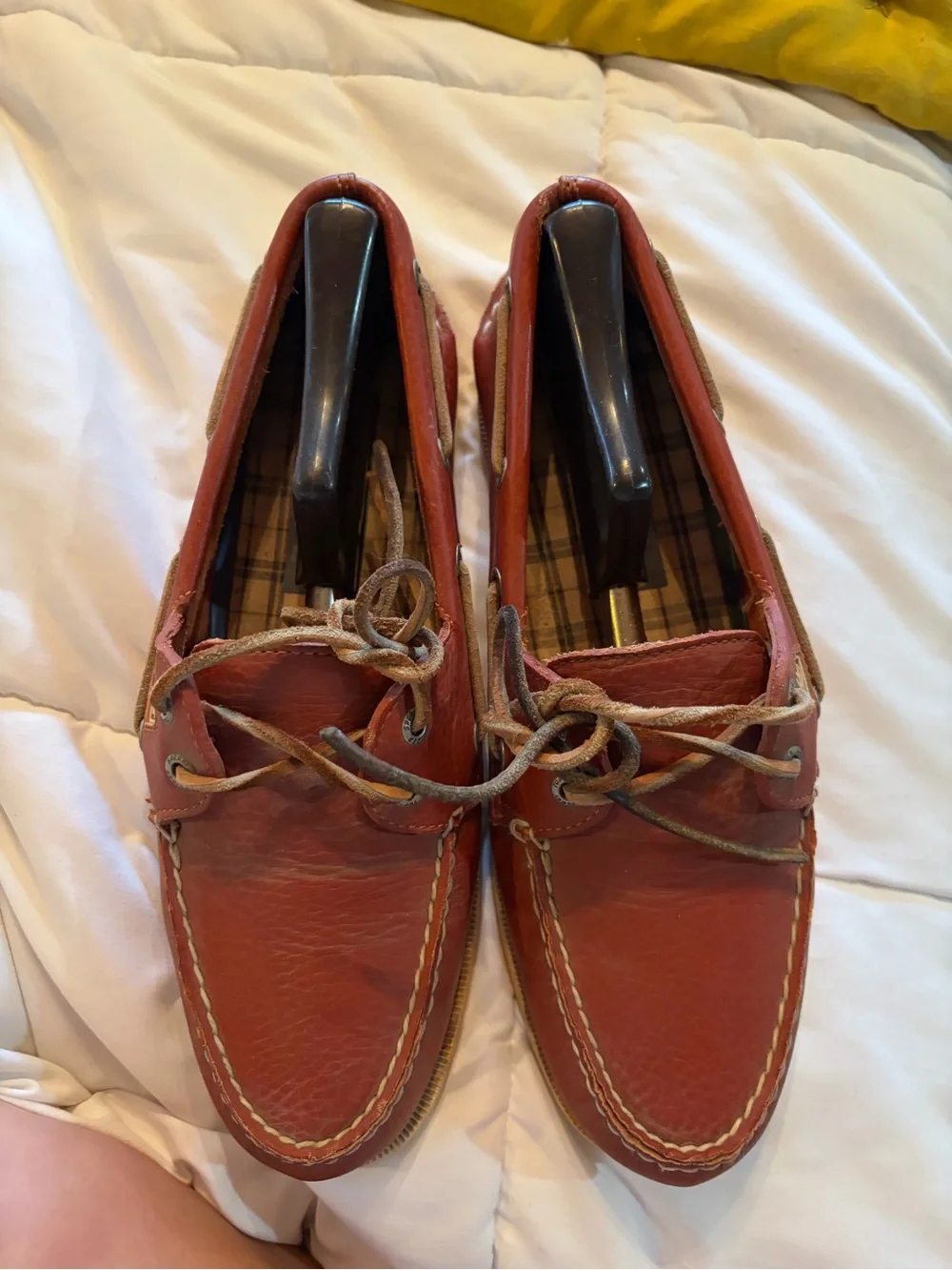 Sperry Chestnut Leather Moc Toe Boat Shoes